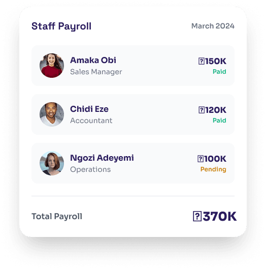 Staff Payroll management in Capsule